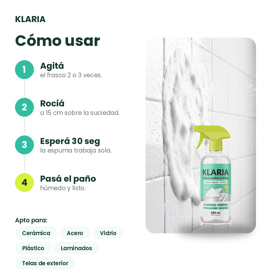KLARIA Espuma Activa Multiuso 250 ml — foto 5 de 8