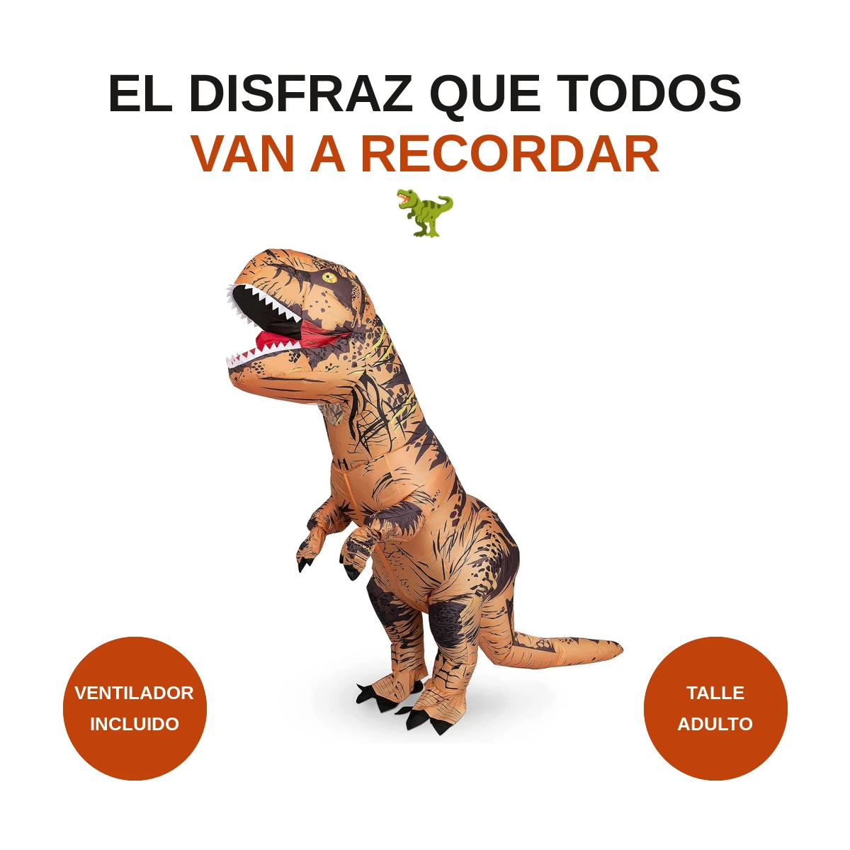 Disfraz inflable de T-Rex para adultos