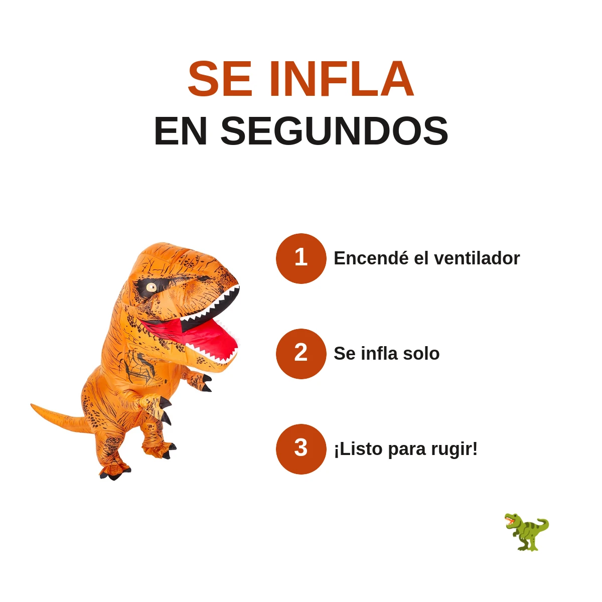 Disfraz inflable de T-Rex para adultos — foto 3 de 7